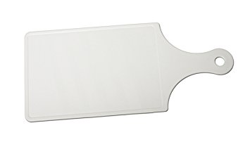 Chef Craft 20965 1-Piece Paddle Shaped Plastic Cutting Board, White, 5 by 12 Inches