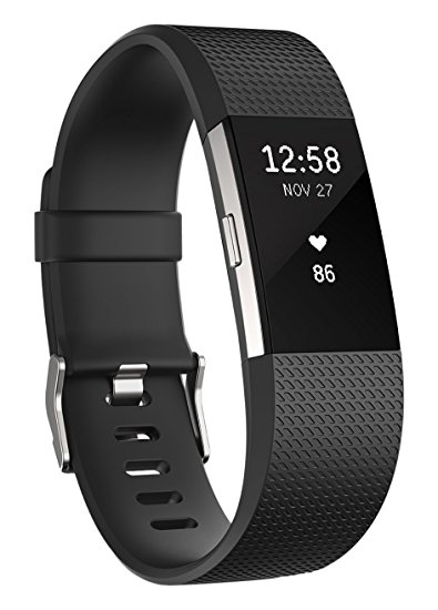 Fitbit Charge 2 Heart Rate   Fitness Wristband, Black, X-Large