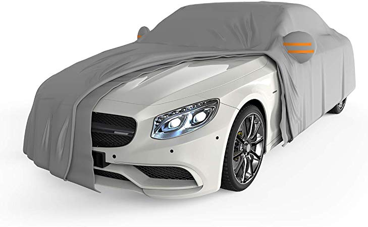 JOYTUTUS Car Cover for Toyota Camry Honda Accord Dodge Charger 5 Layers Car Cover Waterproof All Weather, Hail Protector Car Cover