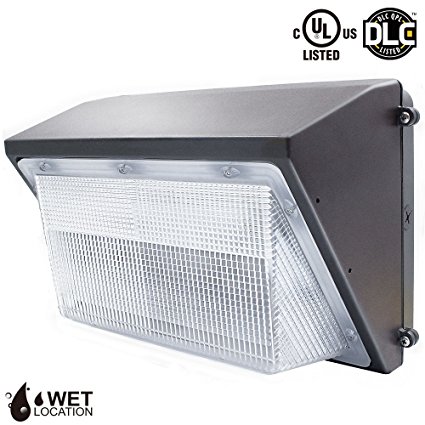 LeonLite LED 70W Wall Pack Light, UL Listed and DLC Qualified Outdoor Light Fixture, 400W MH/HPS/HID Replacement, 5000K Daylight 6087 Lumens Wet Location Rated Security Light (5-Year Warranty)