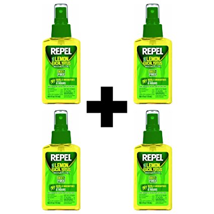 Repel Lemon Eucalyptus Natural Insect Repellent, 4-Ounce Pump Spray, Pack of 4