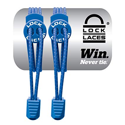 LOCK LACES (Elastic No Tie Shoelaces) (Blue)