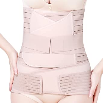 3 in 1 Postpartum Belly Band Post C section Recovery belly postpartum belly wrap Waist Pelvis Belt Slimming Post Surgery & Back Support, Beige XL