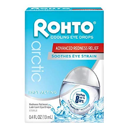 Rohto, Arctic Cooling Lubricant/Redness Relieving Eye Drops, 0.4-Ounce Bottles (Pack of 6)