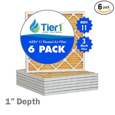 16-1/2x21-1/2x1 Ultra Allergen Merv 11 Pleated Replacement AC Furnace Air Filter (6 Pack)