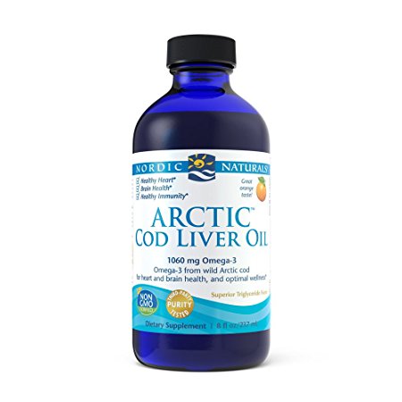 Nordic Naturals Arctic CLO - Cod Liver Oil for Heart, Brain Health, and Optimal Wellness, Orange, 8 Ounces