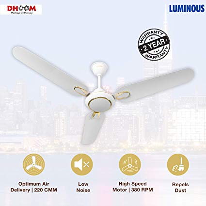 Luminous Dhoom 1200mm 70-Watt High Speed Ceiling Fan (White)