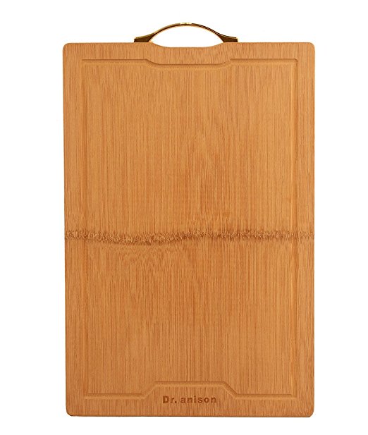 Dr. Anison Seamless Surfaces Bamboo Cutting Board with Groove 0 Glue Never Cracked 18 X 12x 0.8 Inches