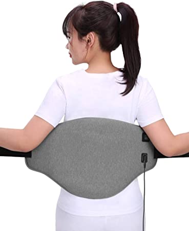 Electric Heating Pad for Lower Back & Shoulder & Abdomen, Large Waist Wrap Belt with Adjustable Flexible Straps, Portable Heating Pad Wraps 3 Heat Settings & 2 Hours Auto Off, Washable, 32 x 54 cm