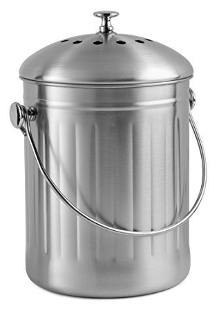Chef's Star Stainless Steel Compost Bin 1 Gallon