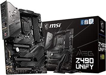 MSI MEG Z490 Unify ATX Gaming Motherboard (10th Gen Intel Core, LGA 1200 Socket, SLI/CF, Triple M.2 Slots, USB 3.2 Gen 2, Wi-Fi 6)