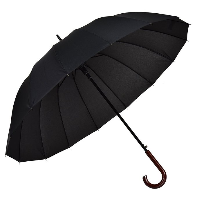 Atree 55 Inch Classic Auto Open J Handle Umbrella Parasol Stick Umbrella with 16 Ribs Durable and Strong Enough