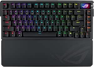 ROG Azoth Extreme 75 Custom Gaming Keyboard, Aluminum Chassis, Carbon Fiber Positioning Plate, Adjustable Gasket Mount, Three-Layer Dampening, Color OLED Touchscreen, ROG NX Snow Switches, PBT Keycaps