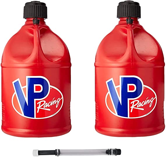 VP Racing Fuels 5-Gal Plastic Motorsport Fuel Tank 2-pack & 14" Hose Kit w/ Cap