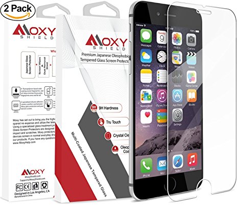 Two Pack - Apple Iphone 7 / 7s Moxy Shield TEMPERED Ballistic Glass Armor Shatterproof 9H   Scratch Resistant   TruTouch Accuracy   Easy Alignment   Grade A Japanese Glass & Clarity