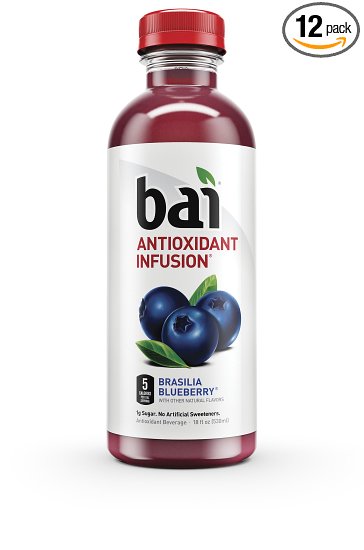 Bai Brasilia Blueberry, Antioxidant Infused Beverage, 18 Ounce (Pack of 12)