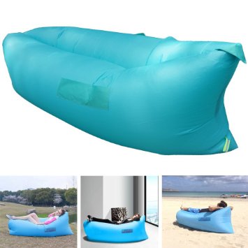 Henscoqi Outdoor Convenient Inflatable Lounger Counch Portable Air Sleeping Bag Air Sofa Air Bed for Summer Camping Beach