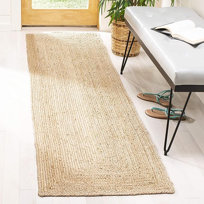 SAFAVIEH Cape Cod Collection 2'3" x 12' Natural CAP252A Handmade Flatweave Jute Entryway Foyer Living Room Kitchen Runner Rug