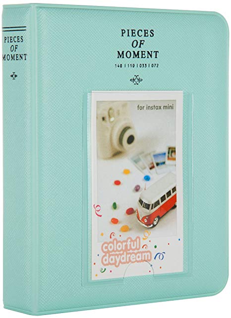 CAIUL [Instax Mini 9 Photo Album] Compatible Pieces of Moment Book Album for Films of Fujiflm Instax Mini 7s 8 8  9 25 26 50s 70 90 (64 Photos, Ice Blue)