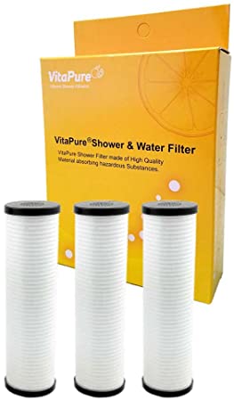 Sonaki PureMax Shower Filter Refill Cartridges - Pack includes 3 ACF Filter - Removes Bacteria, Heavy Metals and Chlorine