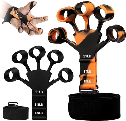 Gripster,Grip Trainer,Finger Strengthener，Hand Grip Strengthener,Hand Exercisers for Strength,Finger Exerciser & Hand Strengthener,Forearm Strengthener，Grip Strength Trainer Set