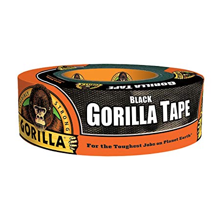 Gorilla Black Duct Tape, 1.88" x 38.5 yd, Black, (Pack of 1)