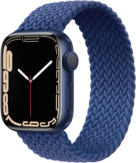 GBPOOT Sport Watch Bands Compatible With Braided Solo Loop Apple Watch Band 38mm 40mm 41mm 42mm 44mm 45mm 49mm,No Buckles/Clasps Soft Stretchy Braided Women Men Wristband for iWatch Ultra Series 1/2/3/4/5/6/7/8/SE,Atlantic Blue-38/40/41mm#5