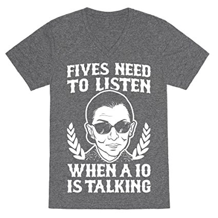 LookHUMAN Fives Need to Listen When a 10 is Talking (RBG) Mens/Unisex V-Neck Triblend Tee by