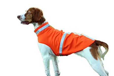 Dog Raincoat - Winter Micro Fleece Jacket for Small, Medium, Large Dogs - Human Grade Fabric For Your Pet - Highly Reflective Orange Vest Provides Safety For Night Walks or Hunting