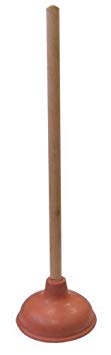 Supply Guru SG1976 Heavy Duty Force Cup Rubber Toilet Plunger with a Long Wooden Handle to Fix Clogged Toilets and Drains (18")