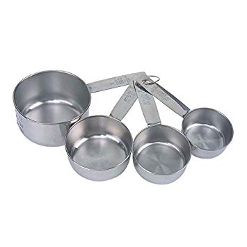Faringdon Set of 4 Stainless Steel Measuring Cups, 60, 80, 125, 250ml