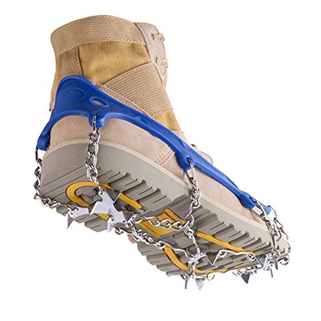 OuterStar Traction Cleats Ice Snow Grips Anti Slip 12 Stainless Steel Spikes Crampons for Footwear M/L