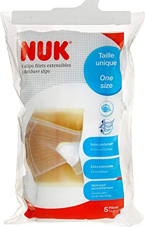 NUK Disposable Maternity Briefs, Stretchy Net Briefs, One Size, White, Pack of 5