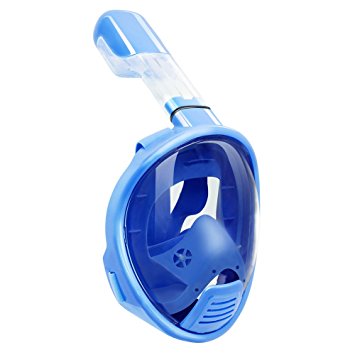 Witmoving Snorkel Mask 180° Panoramic Full Face Breathing Design Swimming Surface Snorkeling with Anti-fog and Anti-leak Technology for Adults Kids