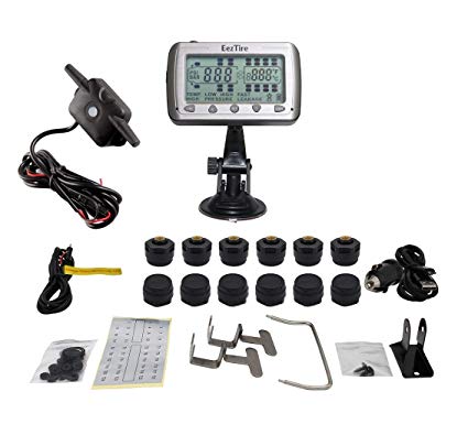 EezTire-TPMS12B Real Time/24x7 Tire Pressure Monitoring System - 12 Anti-Theft Sensors   Booster, incl. 3-Year Warranty