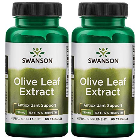Swanson Olive Leaf Extract Super Strength 750 Milligrams 60 Capsules 2 Pack