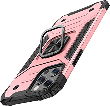 AEDILYS Designed for iPhone 12 Pro max Case，（2020） [ Military Grade ] [ Ultra Slim ] Add Camera Protection 17ft. Drop Tested Protective Case [ Kickstand ] 6.7 Inch - Rose Gold