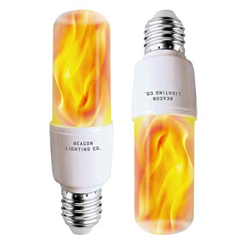 LED Flame Effect Light Bulbs - E26 LED Bulb with Gravity Sensor Flame Night Bulb for Holiday Gifts Home Hotel Bar Party Decoration(2 Pack)