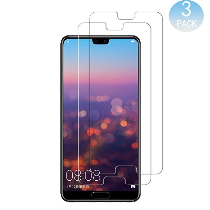 KOFOHO [3Pack Screen Protector Compatible with Huawei P20 Pro Screen Protector, Tempered Glass Screen, 9H Hardness, Crystal Clearity, No-Bubble,screen film