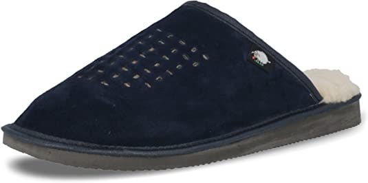 FOOTHUGS Mens Suede Mule Slippers/Natural Wool Lining and Arch Support Insole Size 7, 8, 9, 10, 10.5, 11UK