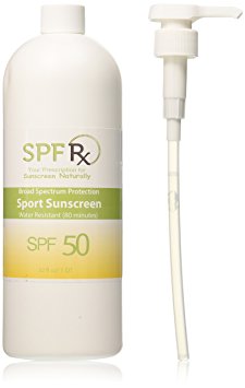 SPF Rx SPF 50 Sport Lotion - Water Resistant Sunscreen -  Broad Spectrum UVA & UVB Protection - Non Greasy Residue Sunblock Bulk, 1 Quart