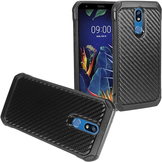 Z-GEN - Compatible with LG K40, Harmony 3, Xpression Plus 2 (2019) LM-X420, LG Solo LTE L423DL - Hybrid TPU Protective Phone Case - EC4 Black Carbon