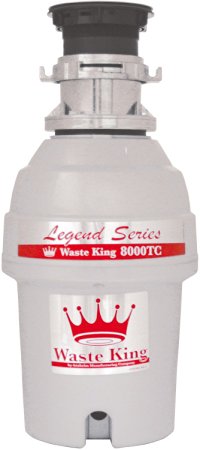 Waste King L-8000TC Legend Series 1 HP Batch Feed Operation Garbage Disposer