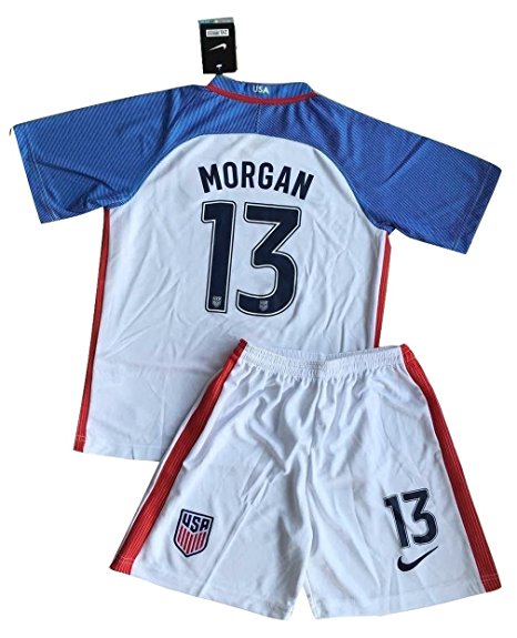 2016/2017 Alex Morgan #13 USA National Home Jersey with Shorts for Kids/Youth