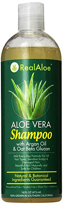 Real Aloe Mild Shampoo, Aloe Vera, 16 Fluid Ounce