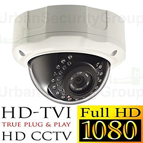 USG Business Grade 1080P 2MP HD-TVI High Definition CCTV Dome Security Camera *** 1920x1080 HD Resolution, 2.8-12mm Vari-Focal Lens, 30x IR LEDs, IR-Cut, WDR, Motion Detection, DNR, SONY Chip