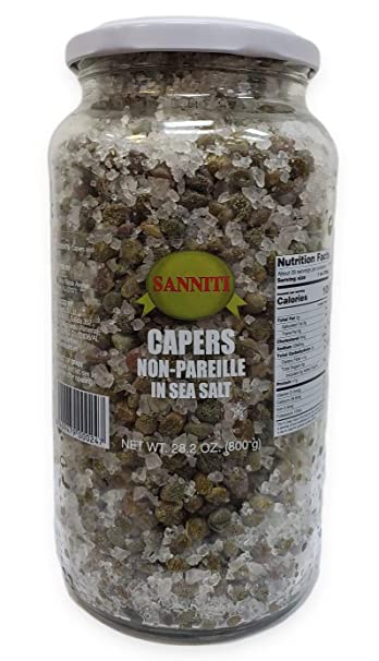 Sanniti Spanish Capers Non-Pareille in Sea Salt, 28.2 Ounce