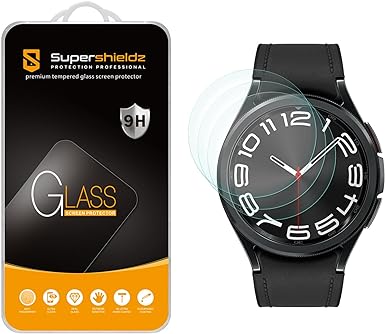 Supershieldz (3 Pack) Designed for Samsung Galaxy Watch 6 Classic (43mm) Tempered Glass Screen Protector, Anti Scratch, Bubble Free