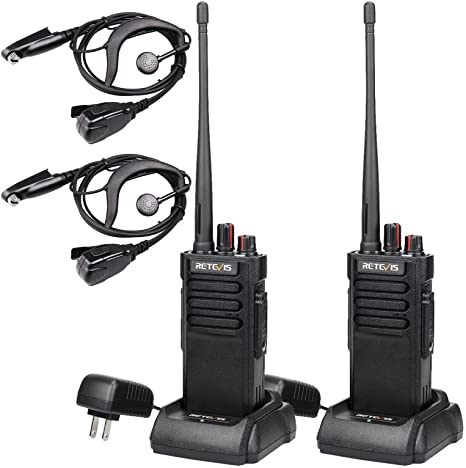 Retevis RT29 Waterproof Walkie Talkies,Heavy Duty 2 Way Radio with 3200mAh Rechargeable,VOX Emergency Security Long Range Walkie Talkie Adults with Earpiece(2 Pack)