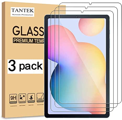 TANTEK [3-Pack] Screen Protector for Samsung Galaxy Tab S6 Lite(SM-P610/P615,2020) 10.4 inch,Tempered Glass Film,Ultra Clear,Anti Scratch,Bubble Free,S-Pen Compatible